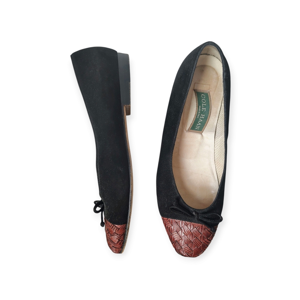 Cole Haan Black and Brown Flats with Suede Finish - Picture 5 of 9
